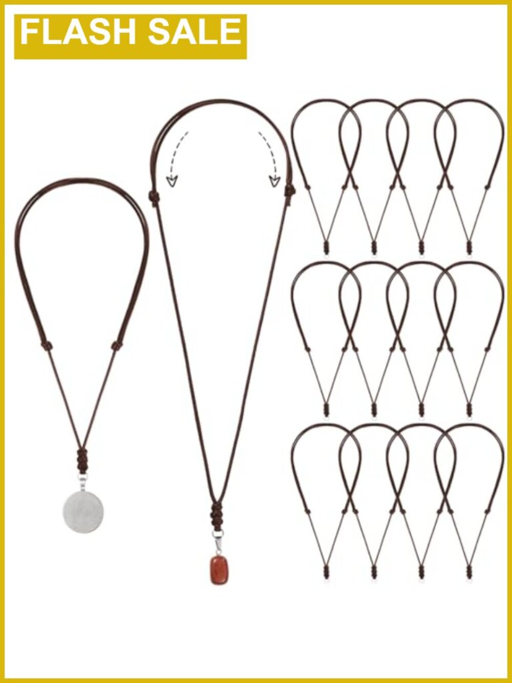 12 Pcs Polyester Rope Necklace Cords Adjustable 14-26" Jewelry Making